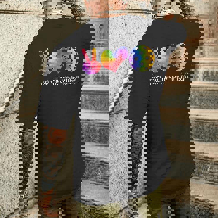 面白いピックルボール タイダイ 引退した平和愛のピックルボール メンズTシャツ バックプリント 彼への贈り物