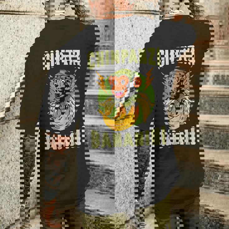 面白いモンキー・チンパンジーニ・バナニーニ・イタリアン・ブレインロット・ミーム メンズTシャツ バックプリント 彼への贈り物