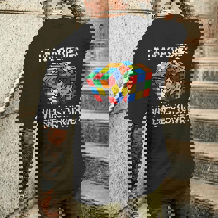 面白い数学愛好家ルービックキューブ愛好家数学教師 メンズTシャツ バックプリント 彼への贈り物