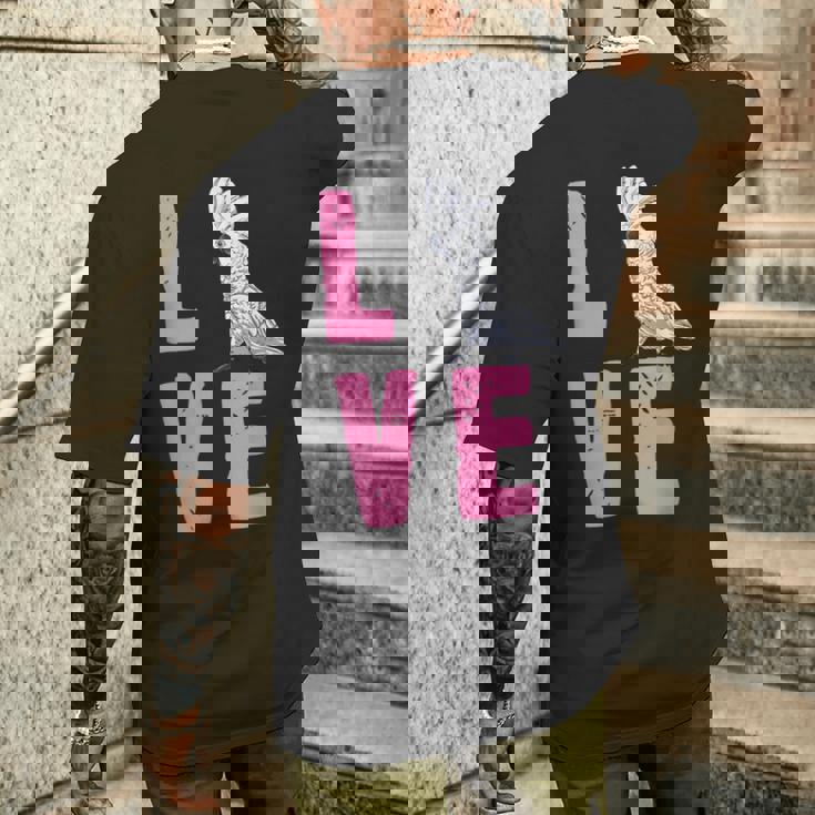 面白い鳥の恋人の贈り物-タイハクオウム メンズTシャツ バックプリント 彼への贈り物