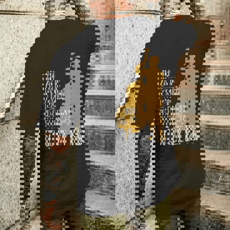 頭の中でコントラバスを思い浮かべます メンズTシャツ バックプリント 彼への贈り物