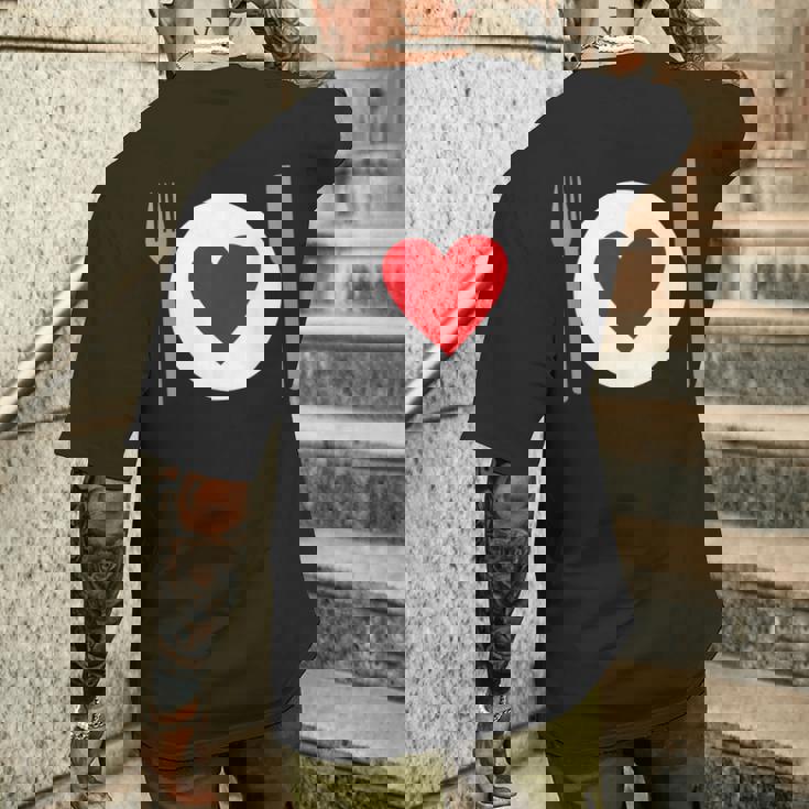 食べることが大好き メンズTシャツ バックプリント 彼への贈り物