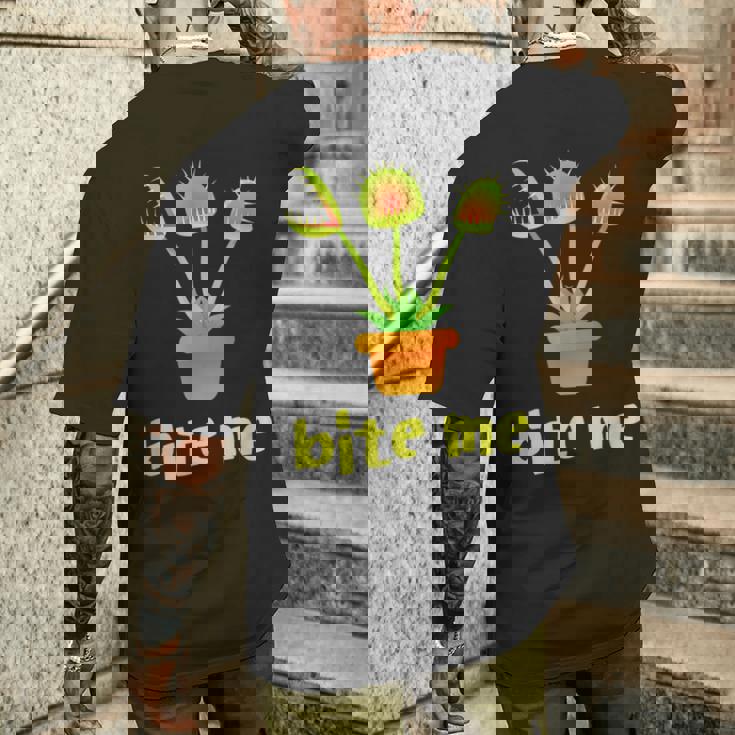 食虫植物 ハエ取り 庭師向けギフトシャツ メンズTシャツ バックプリント 彼への贈り物