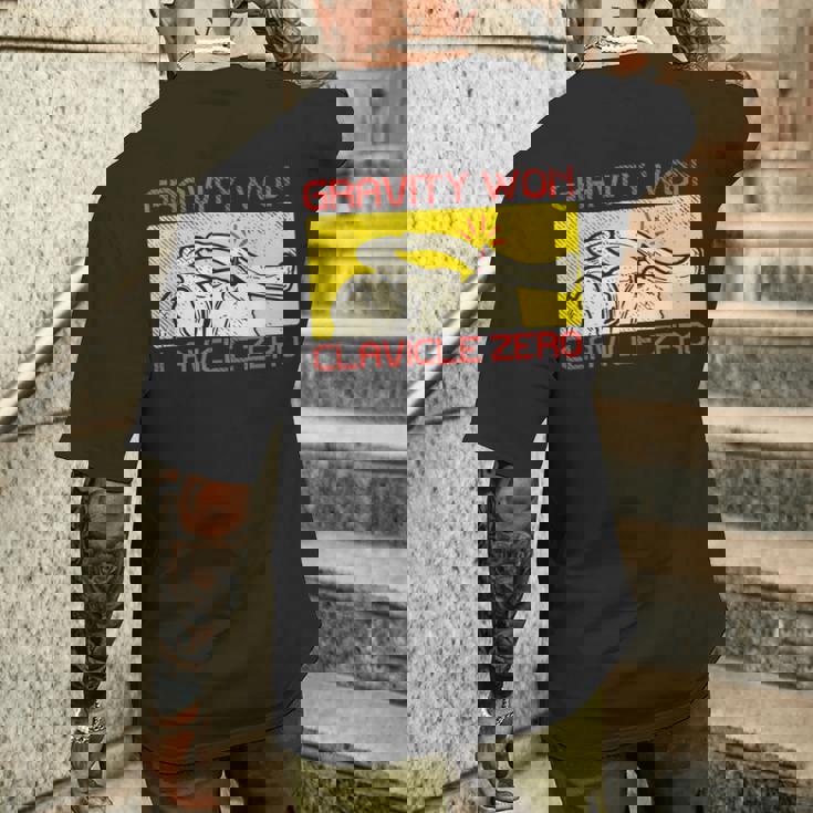 骨折 鎖骨 メンズTシャツ バックプリント 彼への贈り物