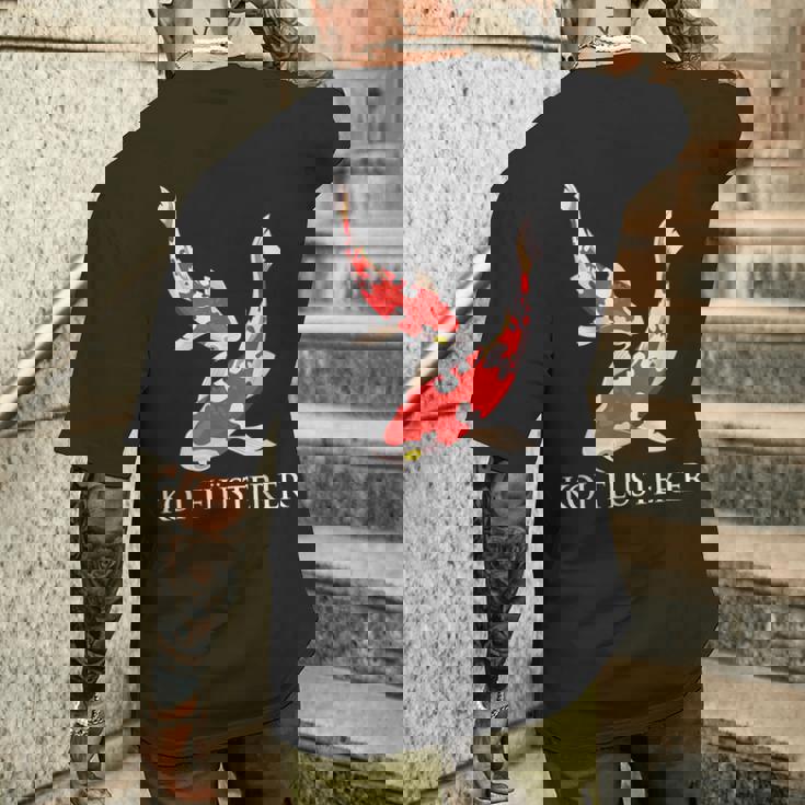 鯉 ささやき魚 鯉 日本 鯉 錦鯉 メンズTシャツ バックプリント 彼への贈り物