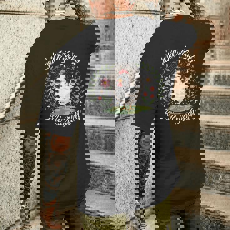 鶏を育てる イエス 賛美 おかしな農家 キリスト教の信仰 メンズTシャツ バックプリント 彼への贈り物