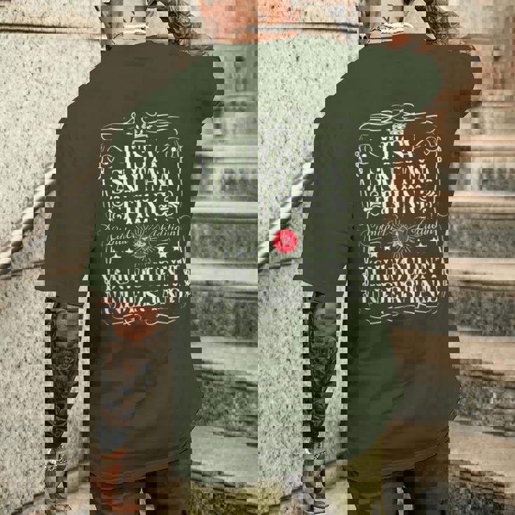 Santana Name Its Aantana Thing You Wouldn't Understanding メンズTシャツ バックプリント 彼への贈り物