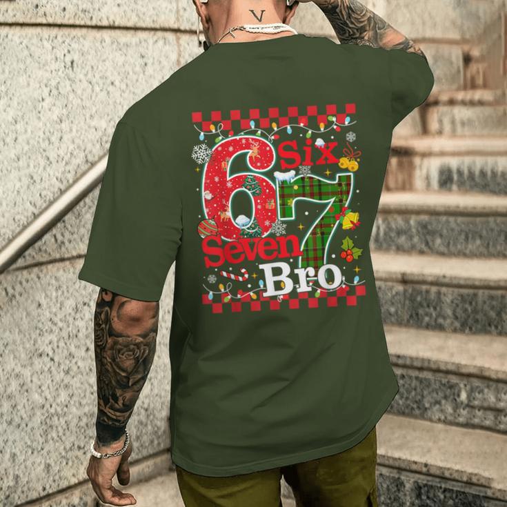 Six Seven Christmas Bro Brainrot Meme 67 Gen Z Slang Men's T-shirt Back ...