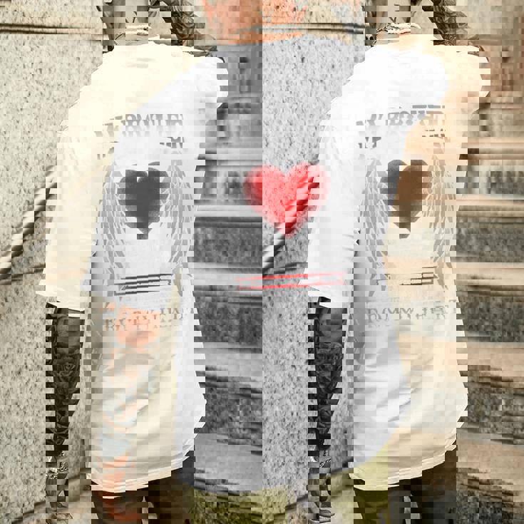 バックプリント My Guardian Angel Brotherメモリアル メンズTシャツ バックプリント 彼への贈り物