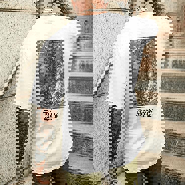 Albrecht Dürer Durer クリスチャンアート メランコリア ホワイト 長袖tシャツ メンズTシャツ バックプリント 彼への贈り物