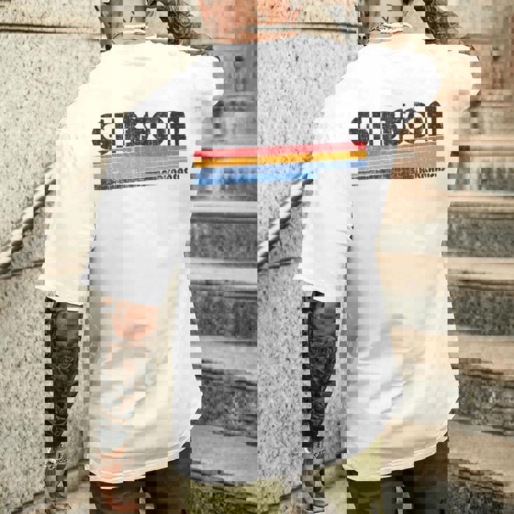 Arの故郷の誇りをこのレトロな70年代80年代でギブソンに見せましょう メンズTシャツ バックプリント 彼への贈り物