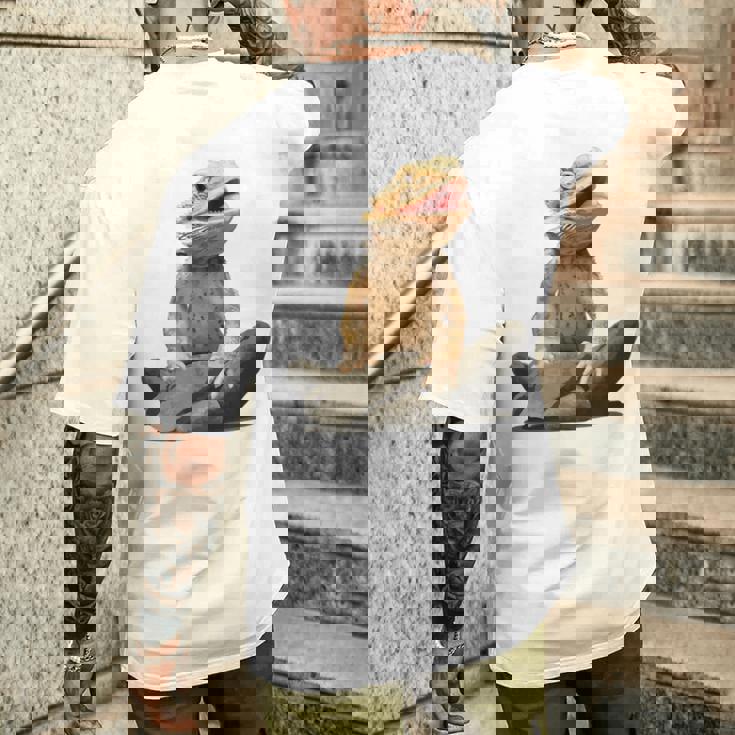 Bearded Dragon Youth Gecko Lizard Animal メンズTシャツ バックプリント 彼への贈り物