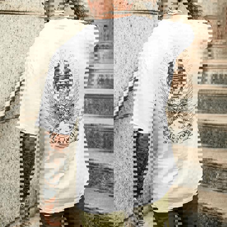 Born To Race Ride Forever スカルバイカーデザイン メンズTシャツ バックプリント 彼への贈り物