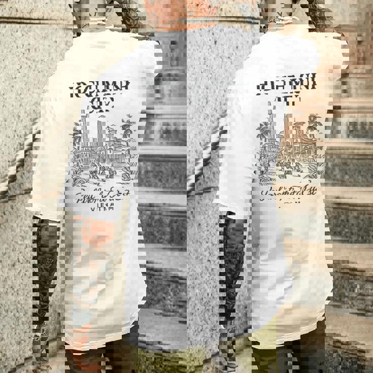 Classic Ho Chi Minh City Vietnam Asia Landmark Travel Art Men's Back Print T-Shirt Gifts for Him