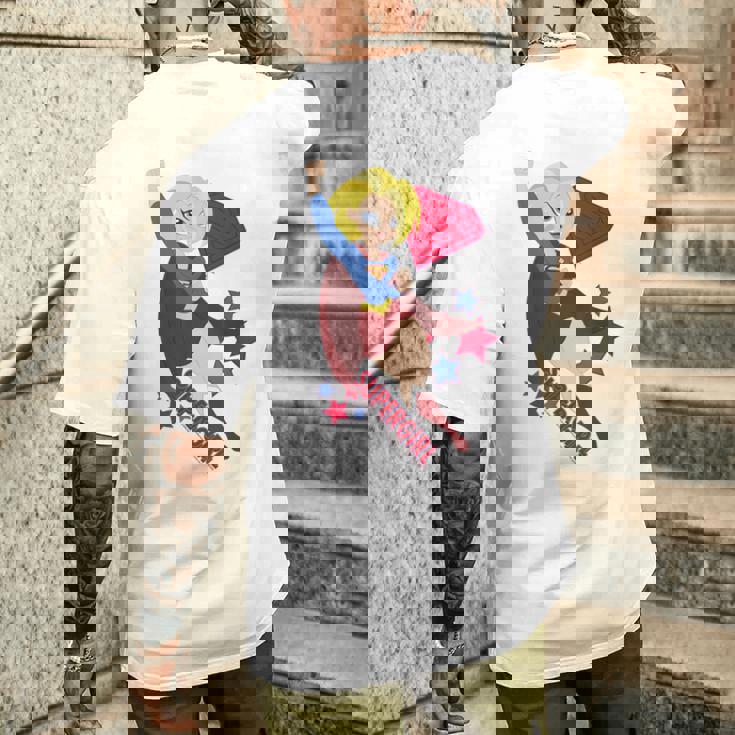 Dcスーパーヒーローガールズスーパーガールスターズ メンズTシャツ バックプリント 彼への贈り物