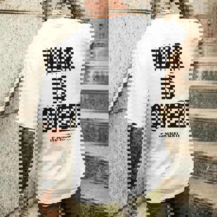 Exclusive War Is Over ご希望の場合限定ブラックプリント 長袖tシャツ メンズTシャツ バックプリント 彼への贈り物