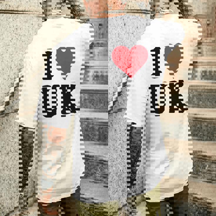 I Heart Uk Initials I Love UK First And Last Name U K 長袖tシャツ メンズTシャツ バックプリント 彼への贈り物