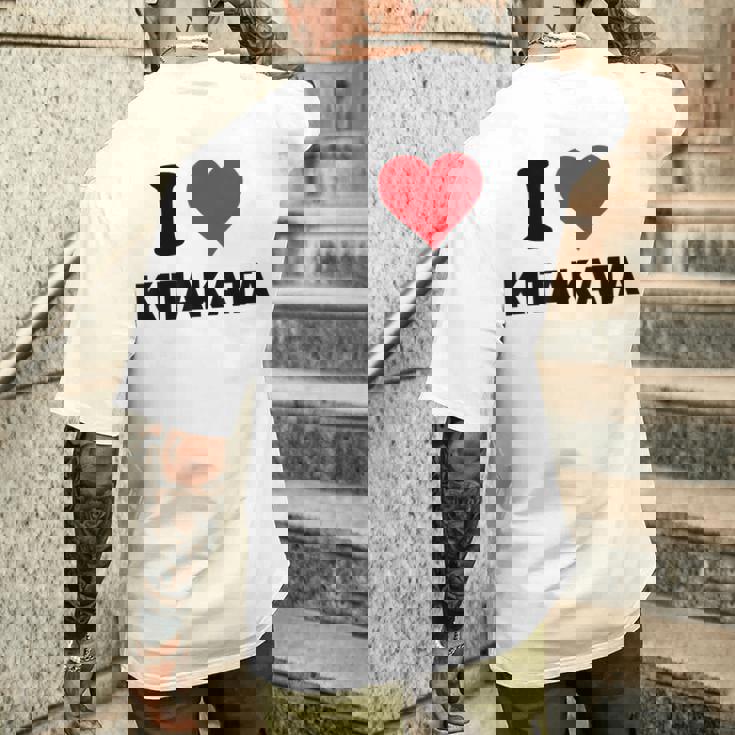 I Heart 喜多方 Japan Love 日本のお土産品 メンズTシャツ バックプリント 彼への贈り物