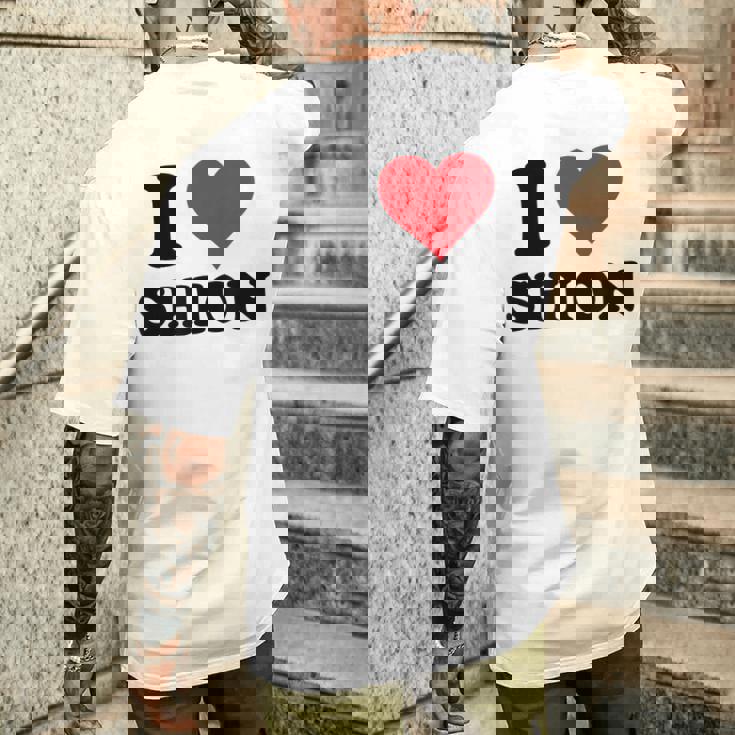 I Hearthion ファーストネーム I Love パーソナライズ メンズTシャツ バックプリント 彼への贈り物