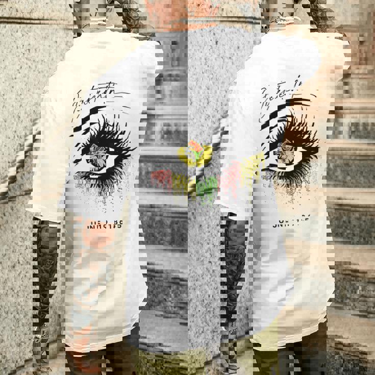 Junenth まつげ アフリカの目 美しい メンズTシャツ バックプリント 彼への贈り物