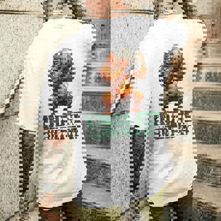 Kinda Fitorta Fat Gorilla ヘビーウェイトリフティング 面白いジム メンズTシャツ バックプリント 彼への贈り物