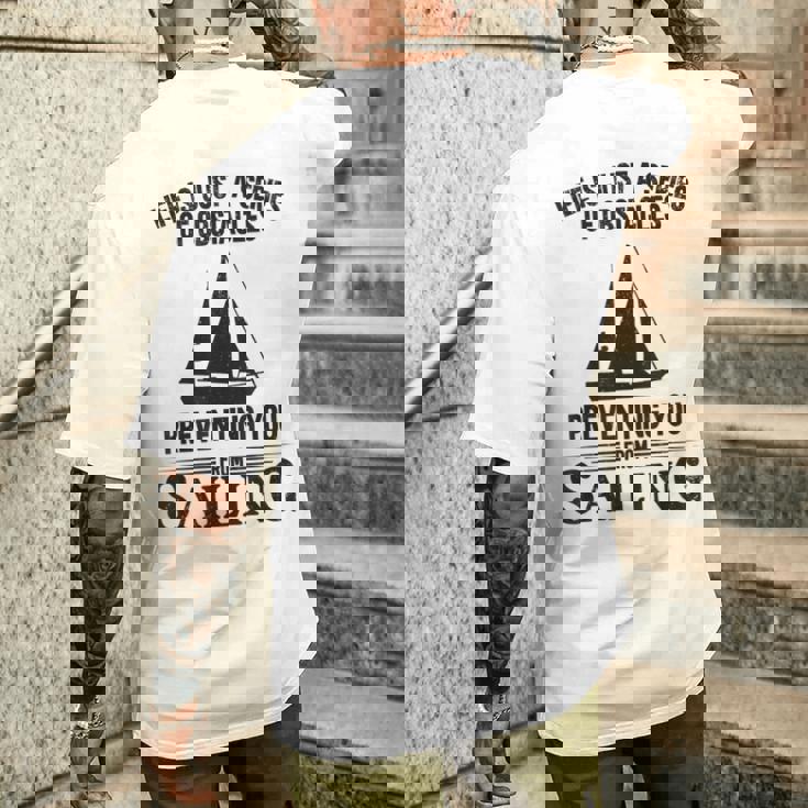 Life Is Just Aeries Obstacles セーリング ヨット メンズTシャツ バックプリント 彼への贈り物