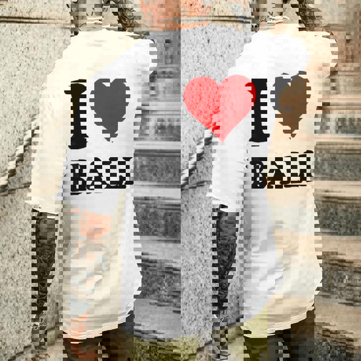 I Love Bali メンズTシャツ バックプリント 彼への贈り物