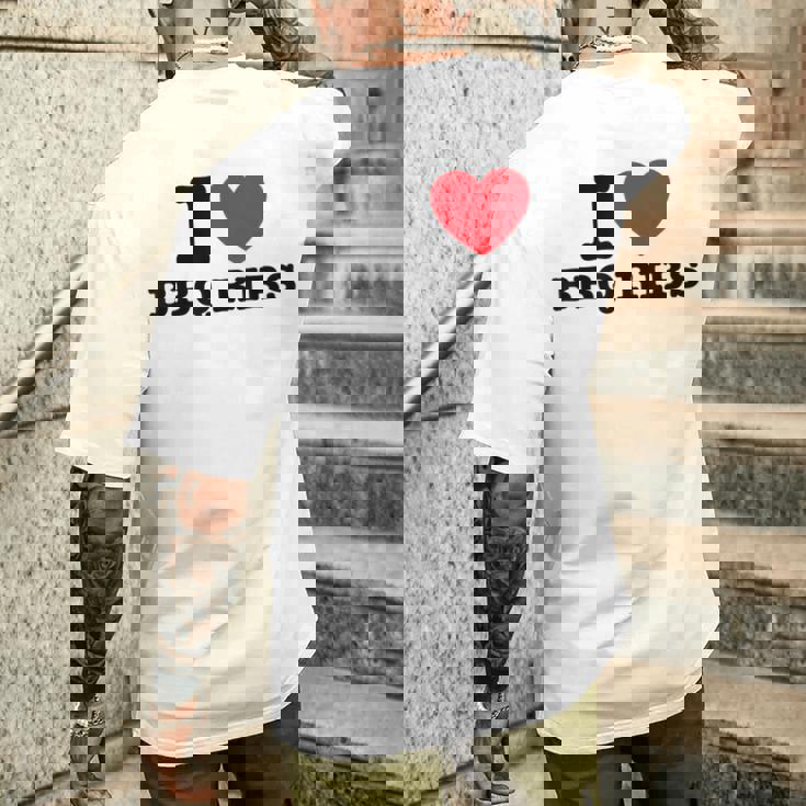 I Love Bbq リブ メンズTシャツ バックプリント 彼への贈り物