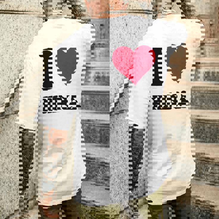 I Love Hina メンズTシャツ バックプリント 彼への贈り物