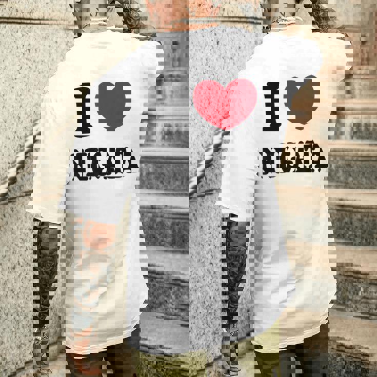 I Love Niigata 新潟大好き メンズTシャツ バックプリント 彼への贈り物