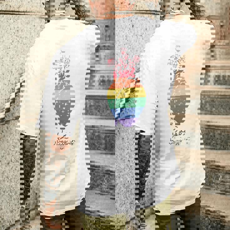 Love Wins Always Lgbt Lgbtq レインボープライド月間サポート メンズTシャツ バックプリント 彼への贈り物