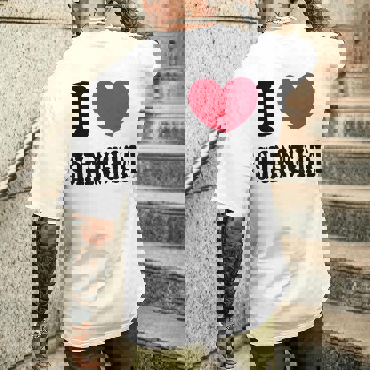 I Lovehanghai アイ・ラブ・シャンハイ メンズTシャツ バックプリント 彼への贈り物