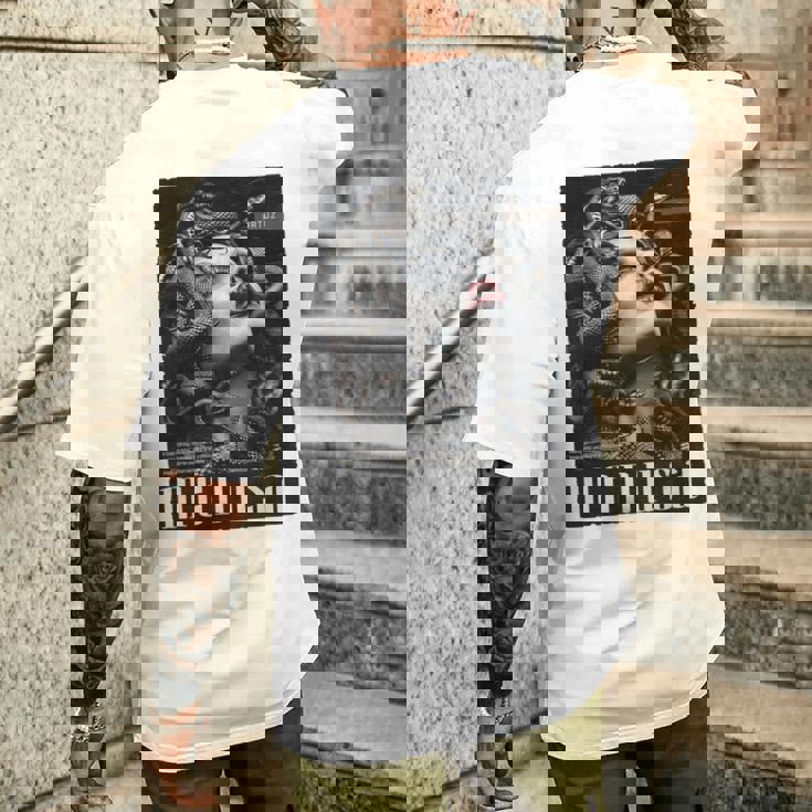 Medusa Backprint 女神の蛇 ギリシャ神話 バックプリント メデューサ 長袖tシャツ メンズTシャツ バックプリント 彼への贈り物