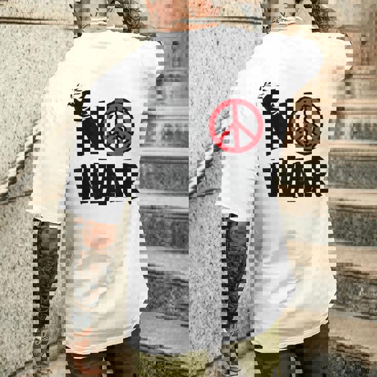 No War 反戦 平和の鳩 メンズTシャツ バックプリント 彼への贈り物