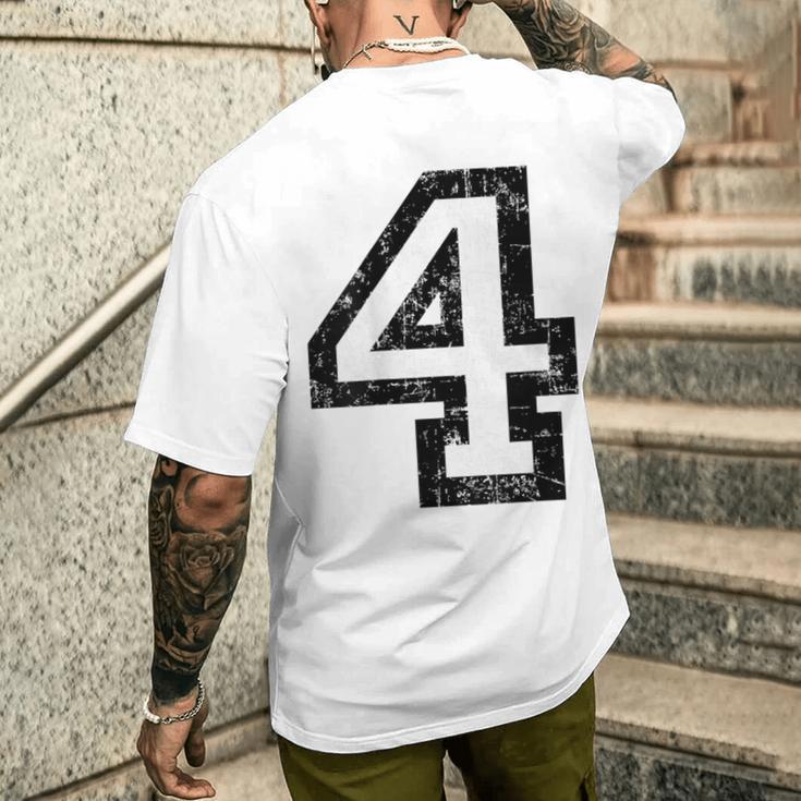 Numéro 4 NoirBlancintage No4 T-shirt imprimé au dos Cadeaux pour lui