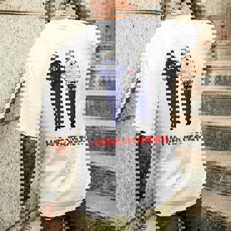 On Back I Have A Dream Trump Police 格言 男性 メンズTシャツ バックプリント 彼への贈り物