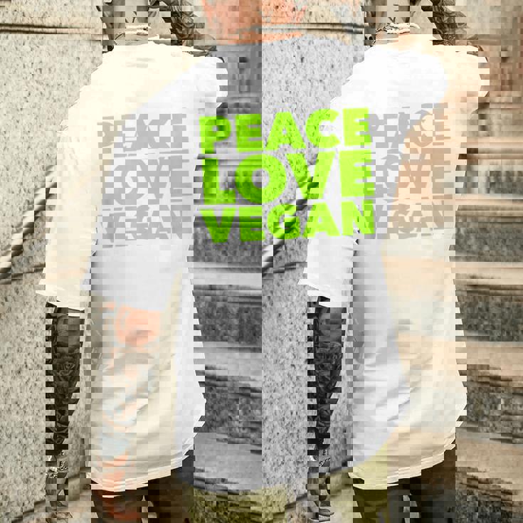 Peace Loveegan クール ベジタリアンとビーガン メンズTシャツ バックプリント 彼への贈り物
