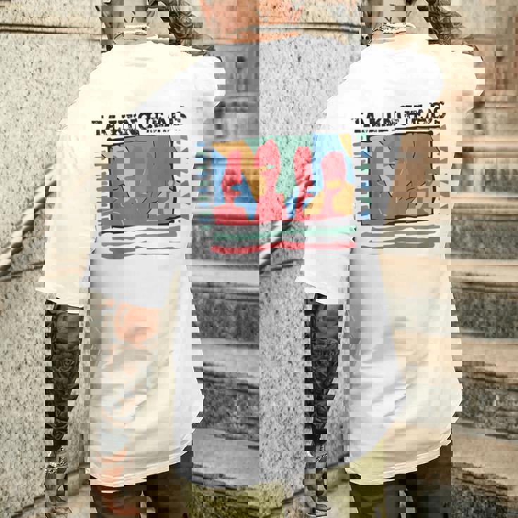 Talking Heads イエロー レトロ グラフィック メンズTシャツ バックプリント 彼への贈り物