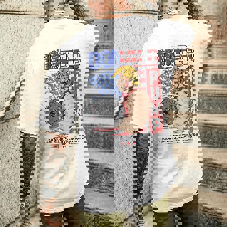 Trump Donald Pump Make Americatrong Again メンズTシャツ バックプリント 彼への贈り物