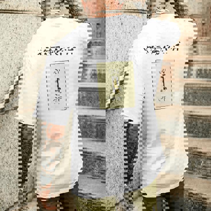 やる気スイッチ Off やる気スイッチ故障中 スイッチ おもしろ 前プリント メンズTシャツ バックプリント 彼への贈り物