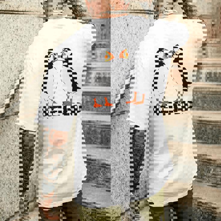 アイスランドのキュートなパフィン2個 メンズTシャツ バックプリント 彼への贈り物