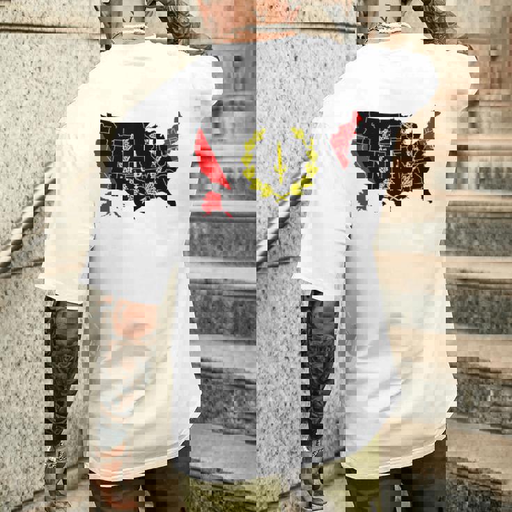 アメリカアフリカ ヘリテージフラッグ アメリカンブラック ヘリテージフラッグ メンズTシャツ バックプリント 彼への贈り物