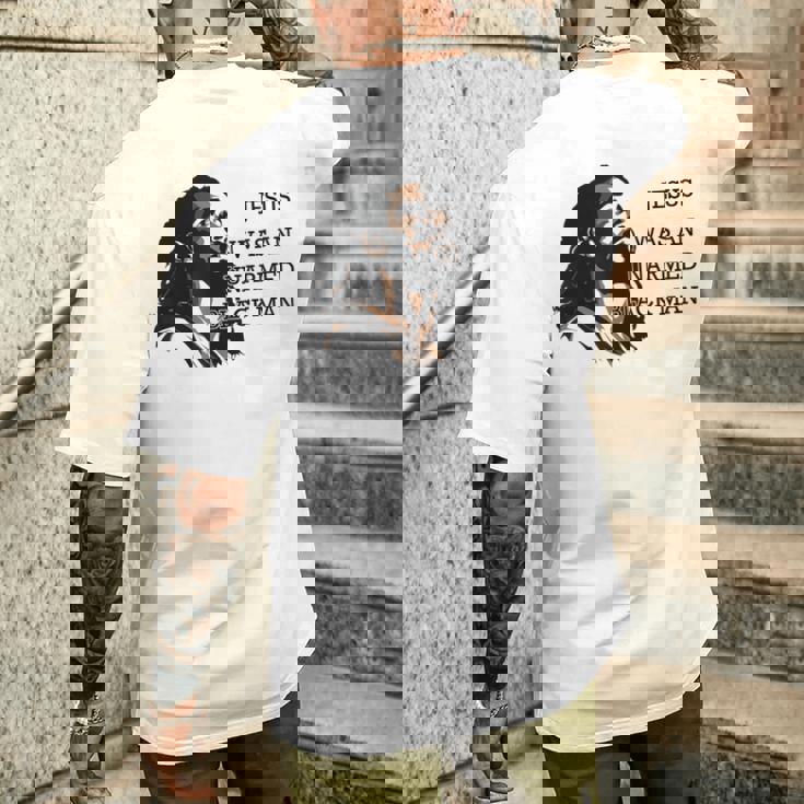 イエスは非武装の黒人だった メンズTシャツ バックプリント 彼への贈り物