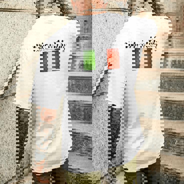 イタリア製イタリア国旗シャツ。 メンズTシャツ バックプリント 彼への贈り物