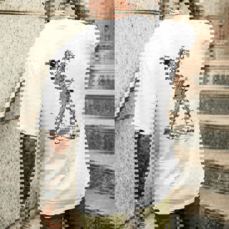 オズの土地 ビンテージアート ハロウィーン オズの魔法使い かかし メンズTシャツ バックプリント 彼への贈り物