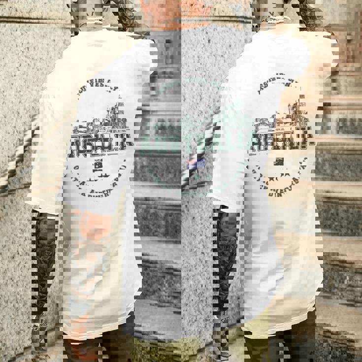 オーストラリアヴィンテージお土産オーストラリアのランドマーク メンズTシャツ バックプリント 彼への贈り物