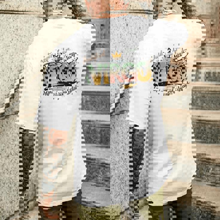 カラフルな乙女座の星座デザイン メンズTシャツ バックプリント 彼への贈り物