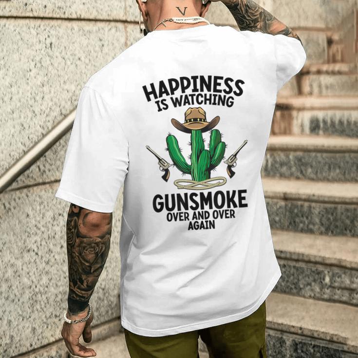 ガンスモークを何度も見るロングブランチサルーン メンズTシャツ バックプリント 彼への贈り物