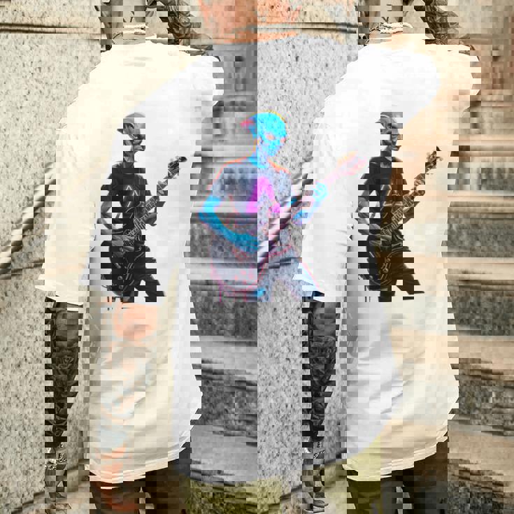 バックプリント ギタリスト エイリアン グラフィック ギター エイリアン ギタリスト メンズTシャツ バックプリント 彼への贈り物