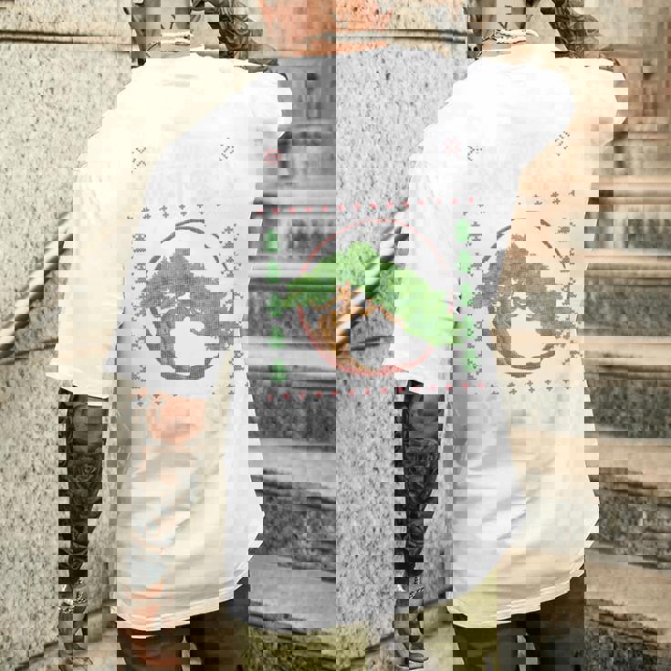 クリスマス 盆栽 醜い Xmas セーター クリスマス 盆栽 恋人 メンズTシャツ バックプリント 彼への贈り物